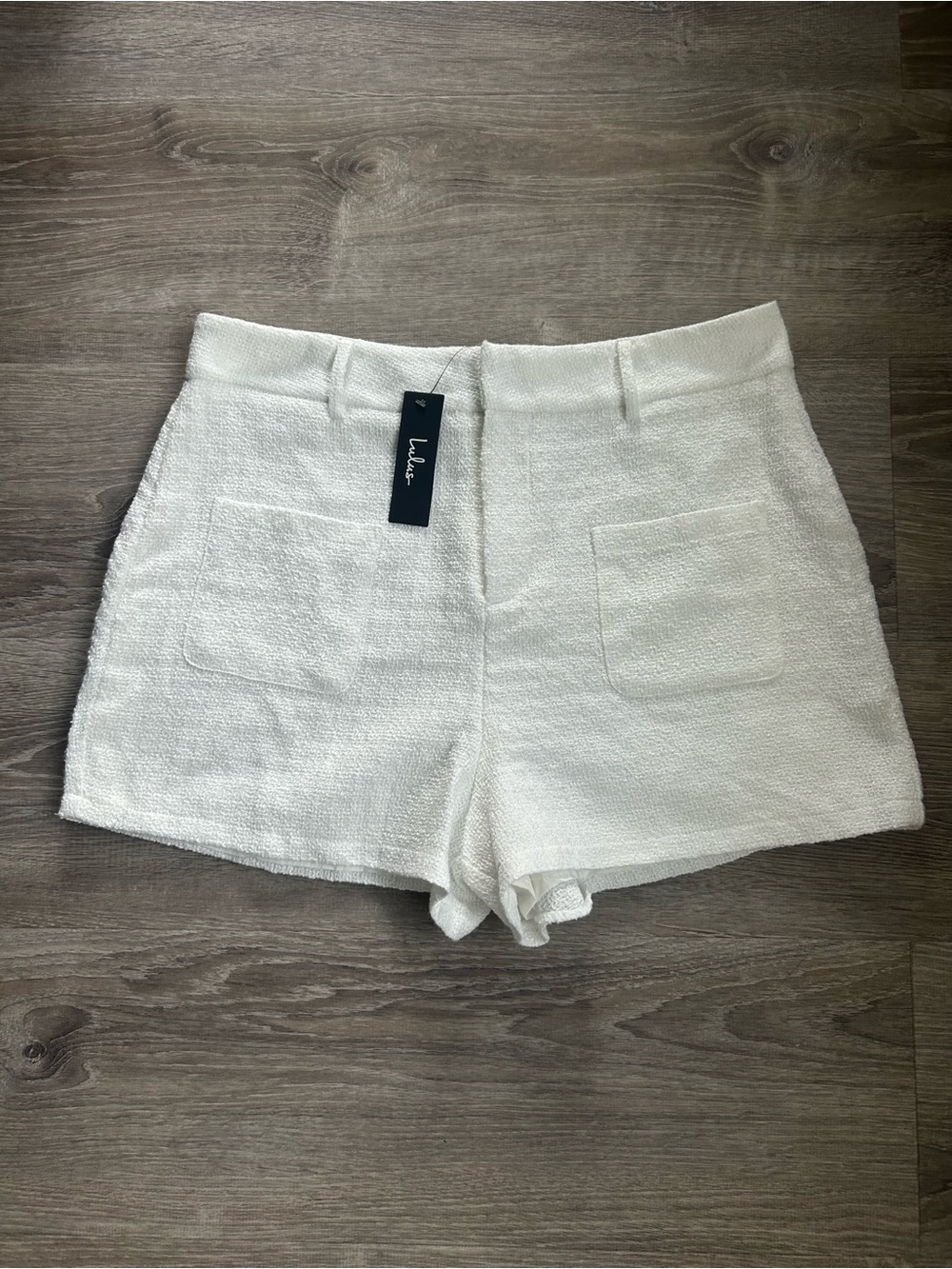 Lulu's White Textured High-Waist Women's Shorts